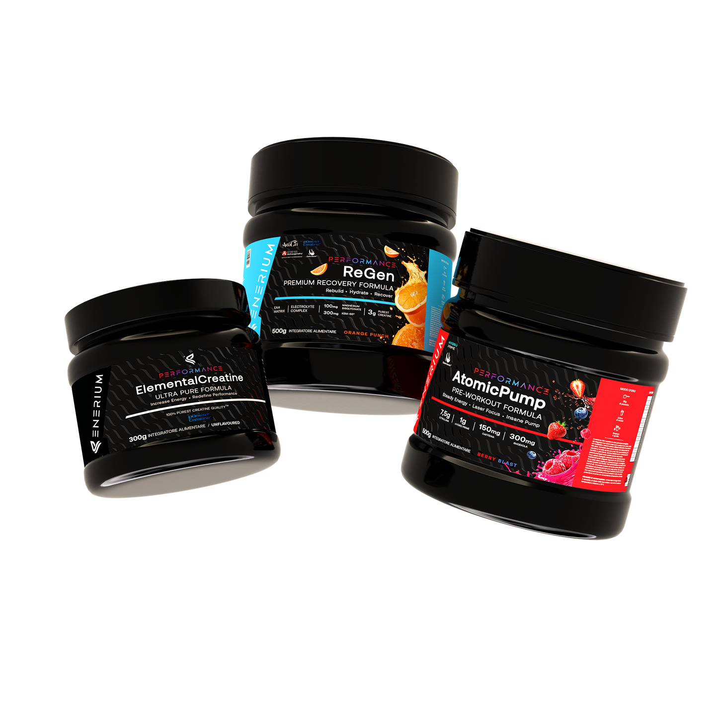 Performance Stack — AtomicPump + ReGen + Elemental Creatine
